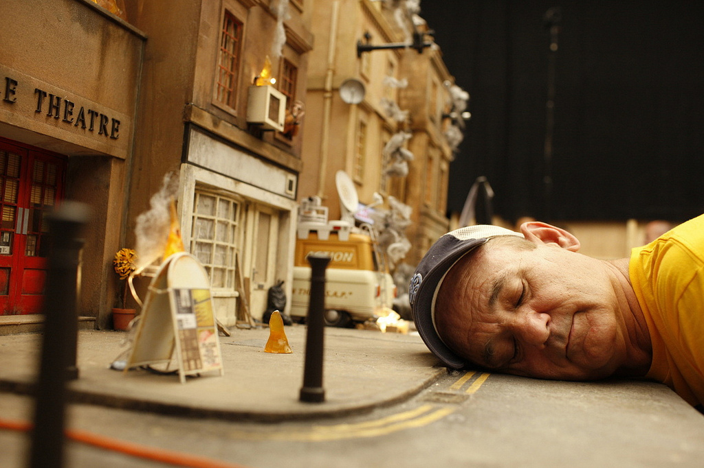 kathrynsora:
Billy Murray on the set of Fantastic Mr. Fox, 2009.
